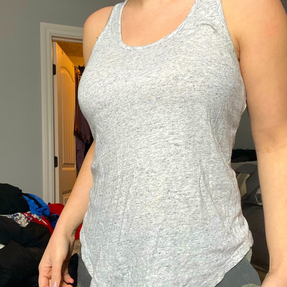 light gray racer back top